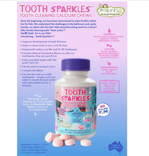 Tooth Sparkles 60 Pack - Tooth Cleaning Chews - Jack N Jill