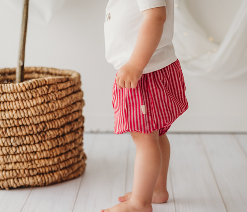 Linen Bloomers - Red Stripe - Child of Mine DISCOUNTED