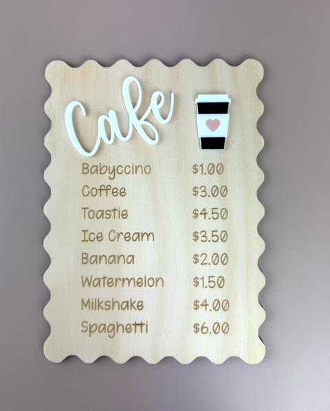 Kids Play Cafe Menu Sign - Luma Light