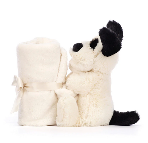 Black & Cream Puppy Soother Comforter - Jellycat