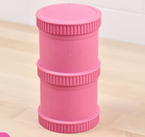 Snack stack 2 pods with lid Bright Pink - RePlay