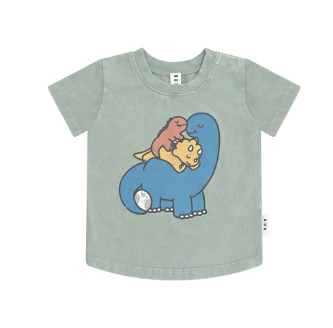 Cuddlesaurus T-Shirt - Washed Jalapeno - Huxbaby DISCOUNTED