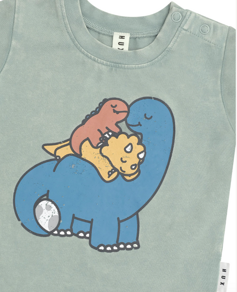 Cuddlesaurus T-Shirt - Washed Jalapeno - Huxbaby DISCOUNTED