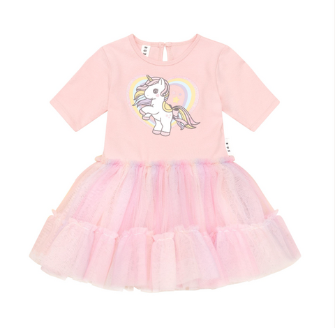 Rainbow Unicorn Ballet Dress - Candy - Huxbaby