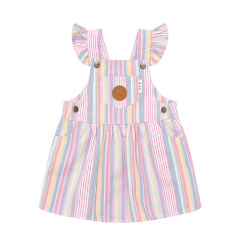 Rainbow Stripe Pinafore - Huxbaby DISCOUNTED