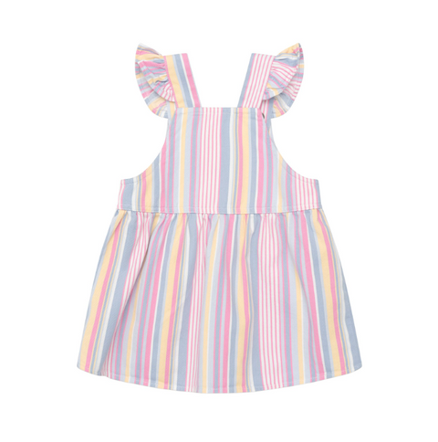 Rainbow Stripe Pinafore - Huxbaby DISCOUNTED