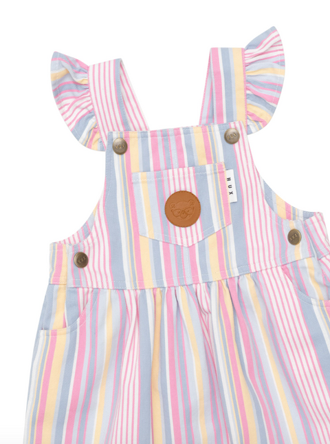 Rainbow Stripe Pinafore - Huxbaby DISCOUNTED