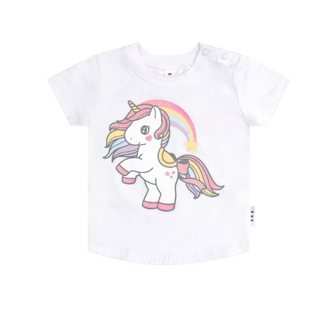 Rainbow Unicorn T-Shirt - White - Huxbaby  DISCOUNTED