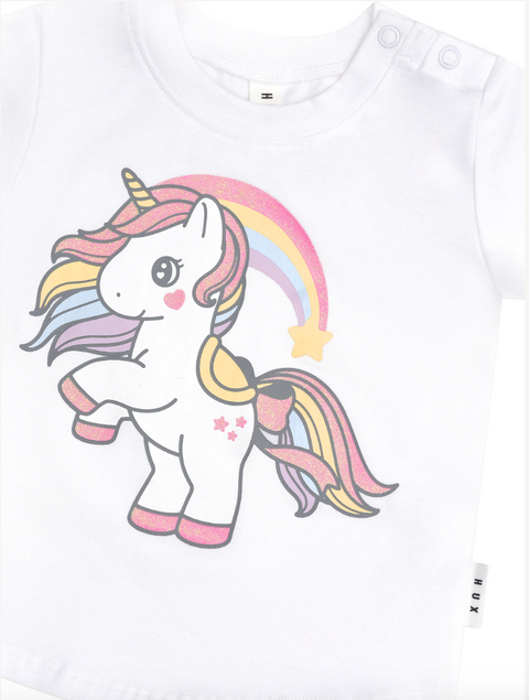 Rainbow Unicorn T-Shirt - White - Huxbaby  DISCOUNTED