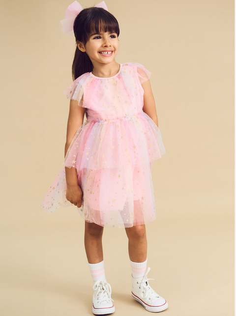 Starry Rainbow Frill Tulle Dress - Huxbaby DISCOUNTED