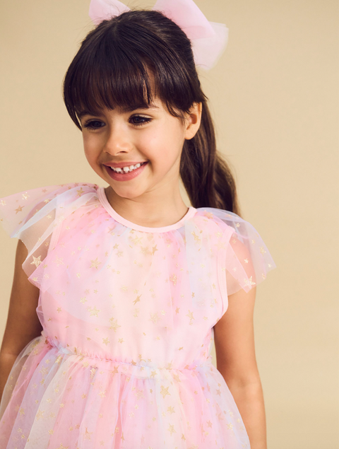 Starry Rainbow Frill Tulle Dress - Huxbaby DISCOUNTED