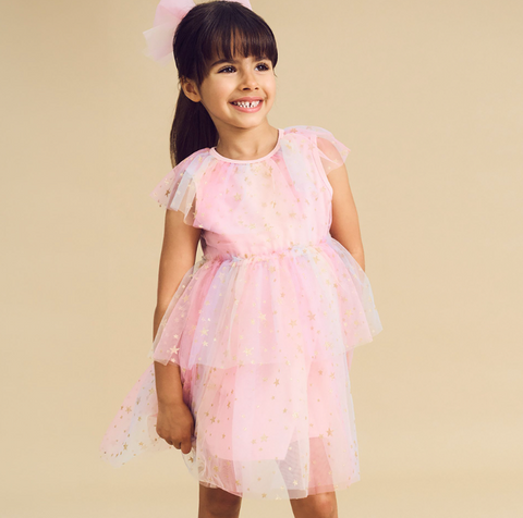 Starry Rainbow Frill Tulle Dress - Huxbaby DISCOUNTED