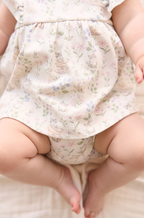 Organic Cotton Elianna Playsuit - Moons Garden Lavender - Jamie Kay