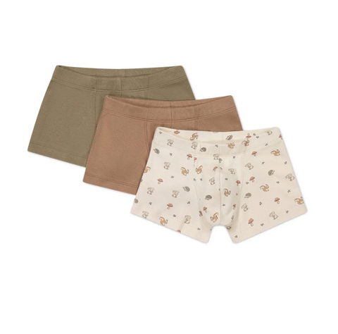 Organic Cotton 3pk Trunk - Spiced/Oak/Woodland Friends - Jamie Kay DISCOUNTED