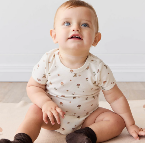 Hudson Short Sleeve Bodysuit - Woodland Friends - Jamie Kay - DISCOUNTED