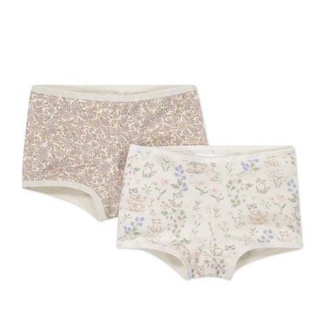 Organic Cotton 2PK Girls Shortie - Chloe Lavender/Moons Garden Lavender - Jamie Kay DISCOUNTED