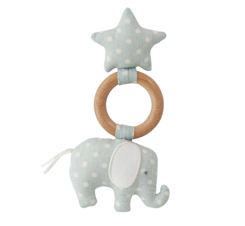 Elephant Star Teether Duck Egg Blue - Alimrose