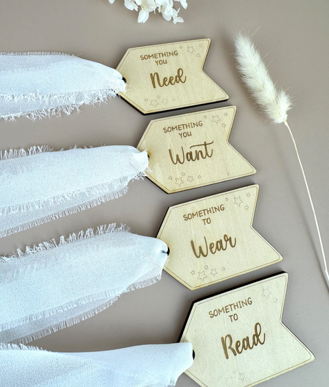 Christmas 'Something' gift tag set - White Ribbon - Luma Light