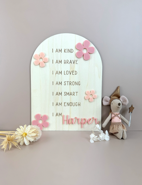 Custom Floral Affirmation Sign - Luma Light