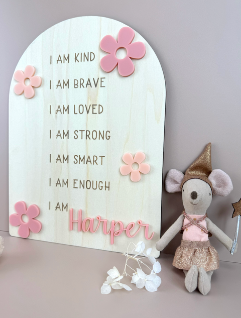 Custom Floral Affirmation Sign - Luma Light