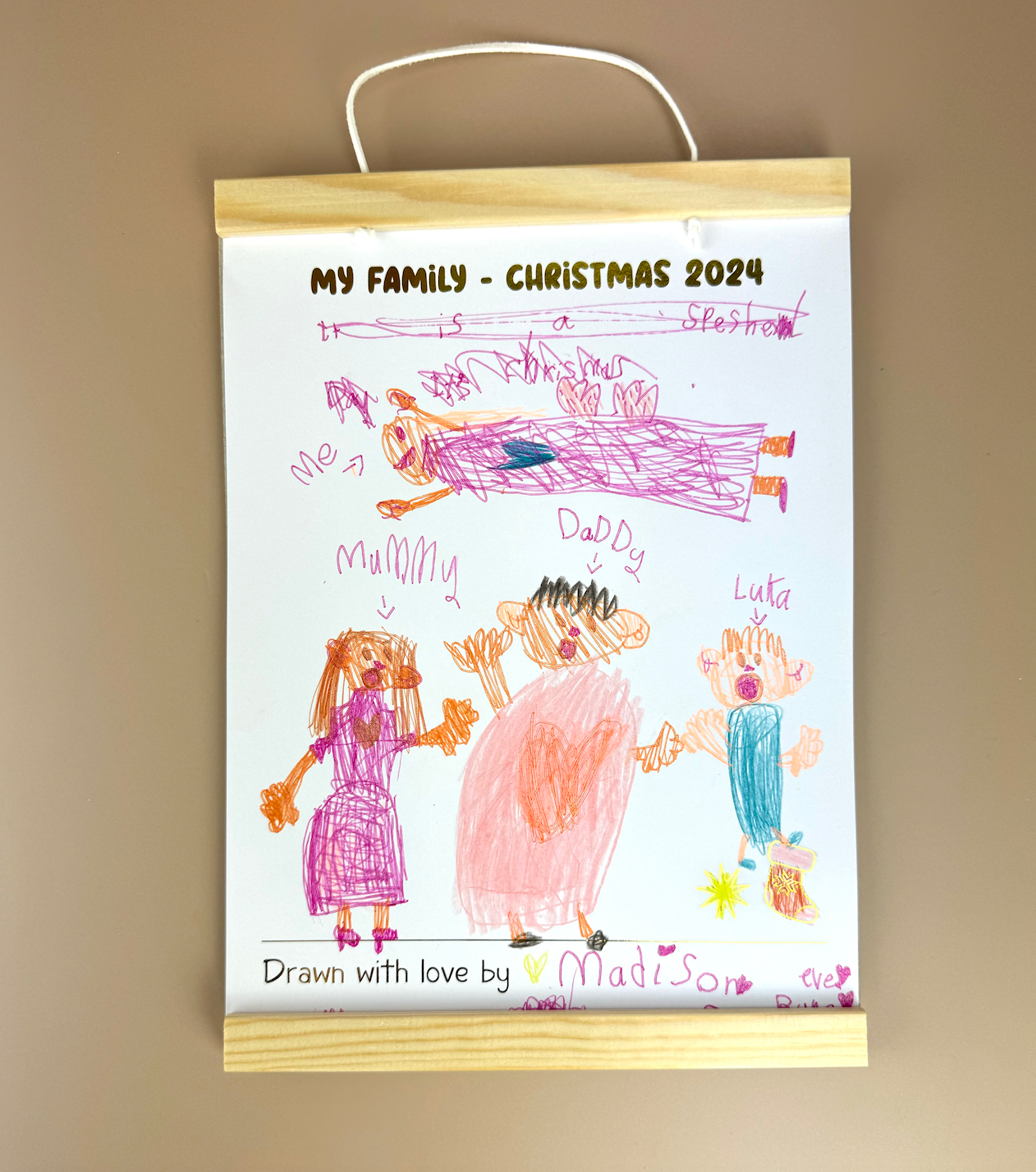 Kids Christmas Drawing Kit - with magnetic poster hanger - Luma Light DISCOUNTED