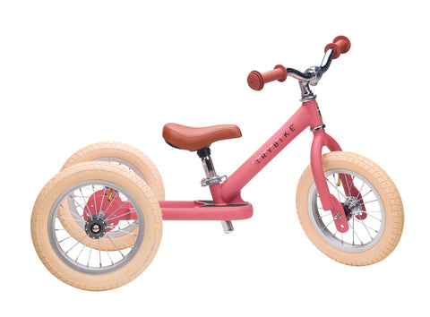 Convertible Trike & Balance Bike - Matte Pink - Trybike