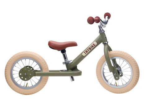 Convertible Trike & Balance Bike - Matte Green - Trybike