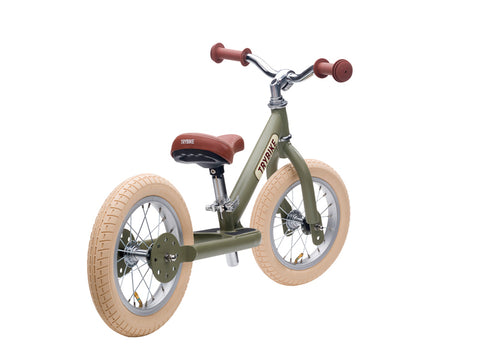 Convertible Trike & Balance Bike - Matte Green - Trybike