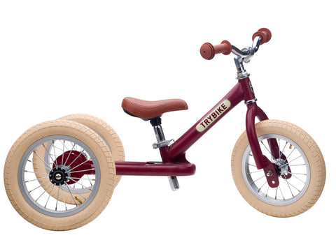 Convertible Trike & Balance Bike - Matte Red - Trybike