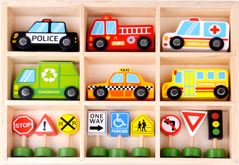 Transportation Vehicles & Street Signs - Tooky Toy