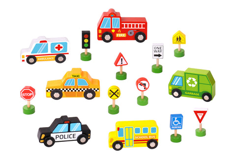 Transportation Vehicles & Street Signs - Tooky Toy