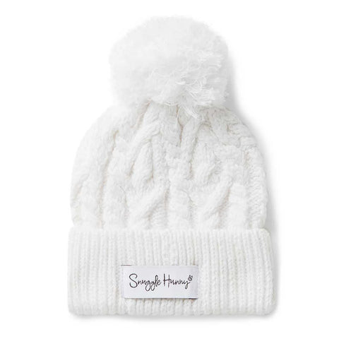 White Organic Knit Beanie - Snuggle Hunny