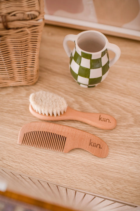 Wooden Baby Brush + Comb Set  - Kiin