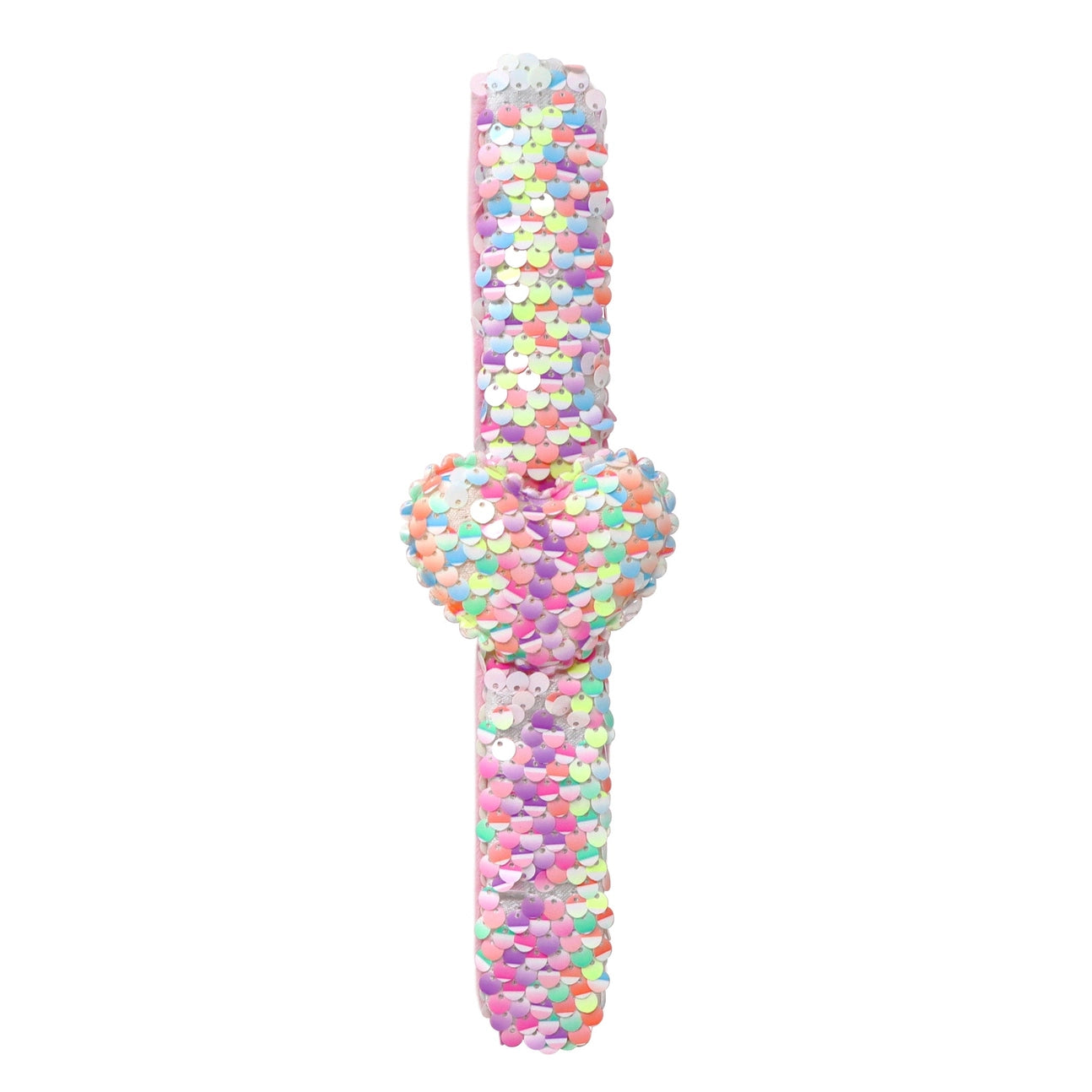 Heart Sequin Slap Bracelet - Pink Poppy