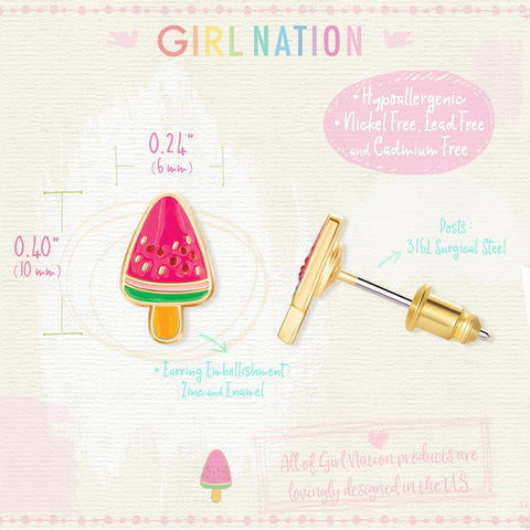 Melon Pop Cutie Stud Earrings - Girl Nation