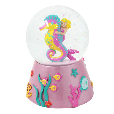 Wish Upon A Starfish Musical Snow Globe - Pink Poppy