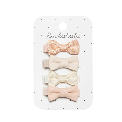 Flora Linen Mini Bow Clips - Rockahula Kids