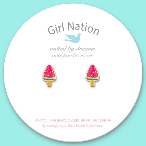 Melon Pop Cutie Stud Earrings - Girl Nation