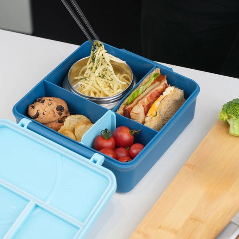 Maxi Bento Lunchbox + Thermos Food Jar - Blue - Mum Made Yum