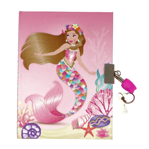 Enchanted Mermaid Lockable Notebook - Pink Poppy