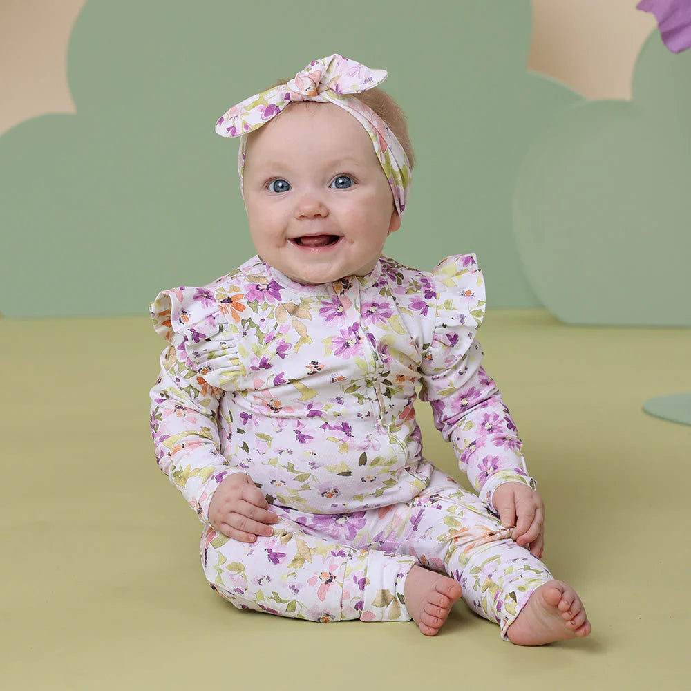 Isla Organic Snugglesuit Convertible Romper with Frill - Snuggle Hunny
