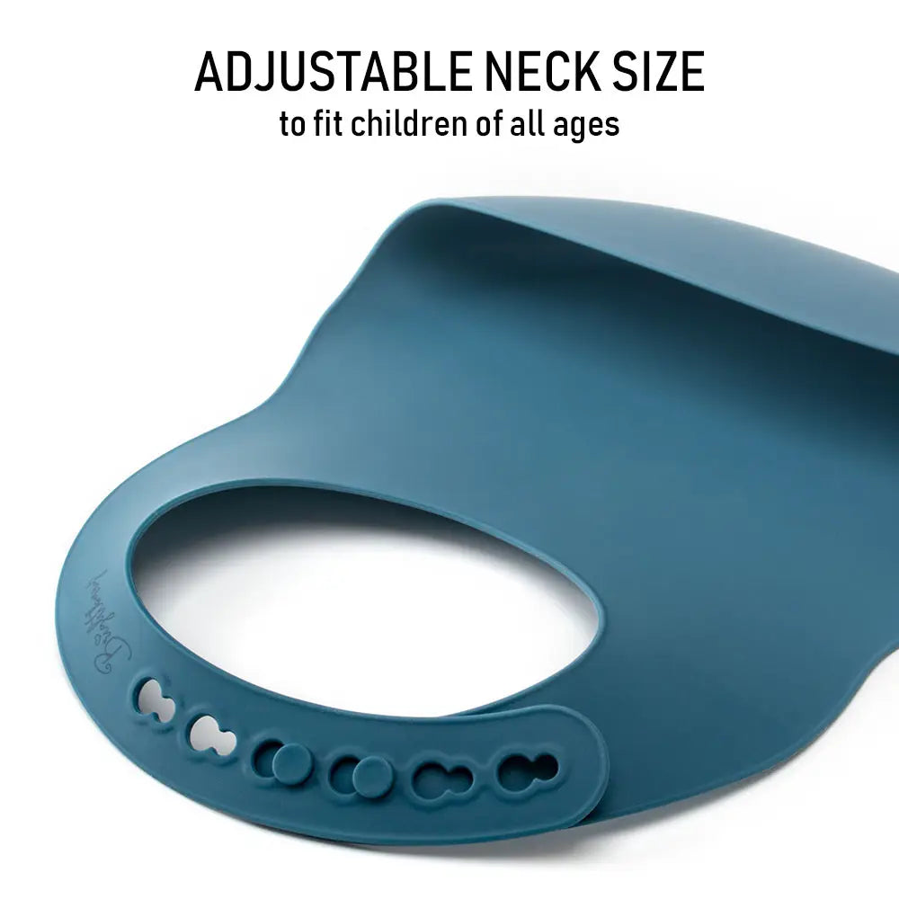 Silicone Bib with waterproof bag - Pacific Blue - Brightberry