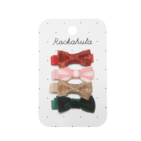 Jolly Christmas Mini Bow Clips - Rockahula Kids