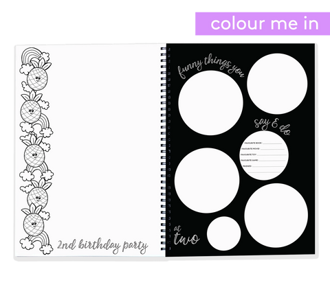 The Colour-Me-In Baby Book - A Baby Keepsake Book - Blueberry Co
