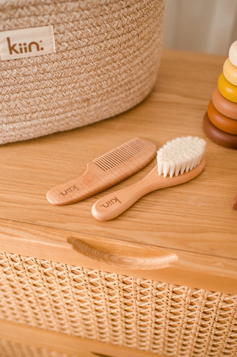 Wooden Baby Brush + Comb Set  - Kiin