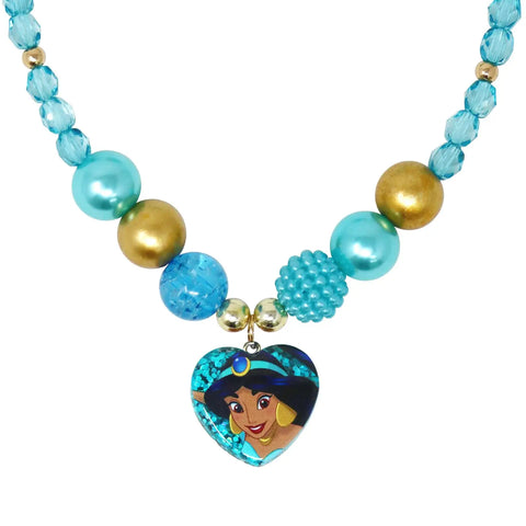 Disney Princess Jasmine Necklace & Bracelet Set - Pink Poppy