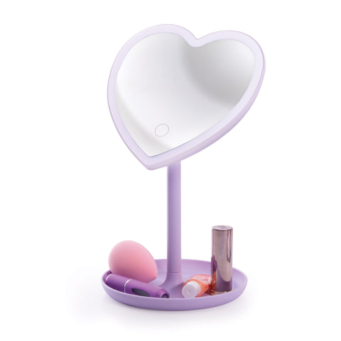 Light up LED Heart Mirror Purple - IS GIFT