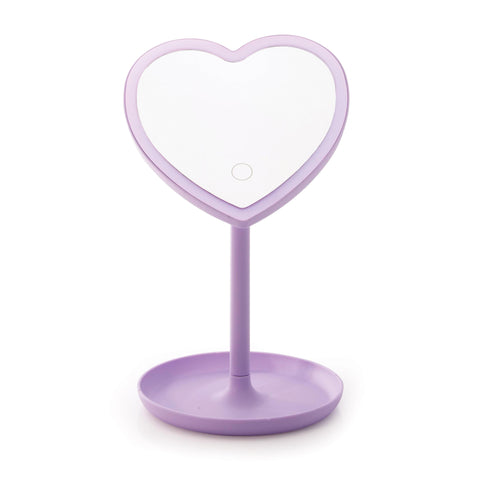 Light up LED Heart Mirror Purple - IS GIFT