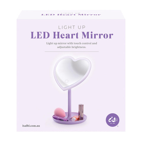 Light up LED Heart Mirror Purple - IS GIFT