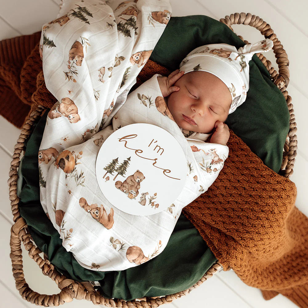 Bears Organic Muslin Wrap - Snuggle Hunny